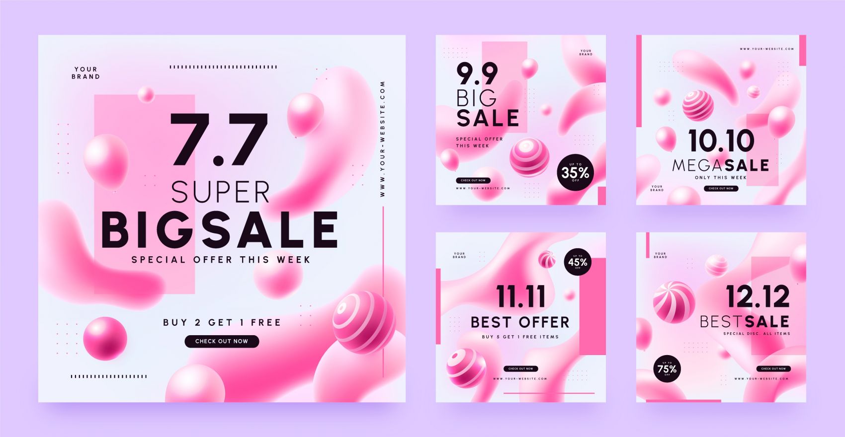 粉红色抽象几何海报素材下载图片