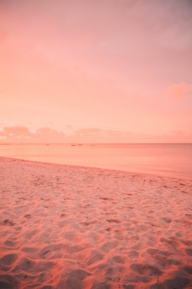 粉红色沙滩痕迹图