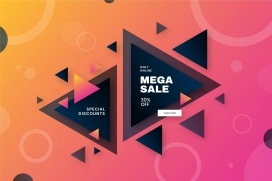 时尚几何降价折扣素材