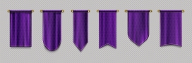 紫色旗帜素材下载
