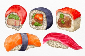 新鲜的日式寿司料理素材下载