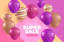 五彩节日氢气球素材下载