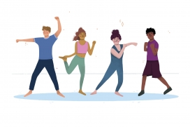 晨练的卡通人素材下载