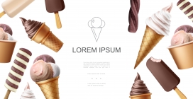 美味巧克力冰淇淋甜筒素材下载