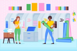 印刷打印厂卡通素材下载