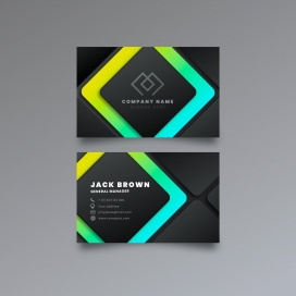 蓝色渐变企业名片素材