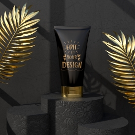 黑色男士护肤品洗面奶PSD素材下载