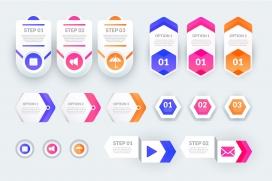 彩色的数字信息图表下载