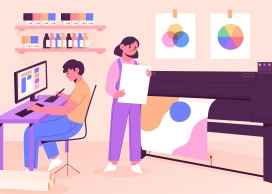 卡通喷绘打印店素材下载