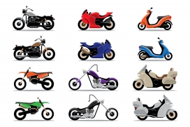 卡通彩色山地摩托车素材下载