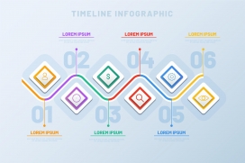 阶梯式五彩曲线数字步骤图标下载