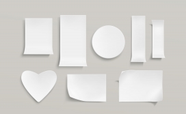 白色各种样式白色便签字素材下载