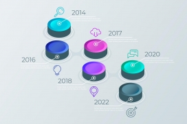 五彩圆形立体年份素材下载