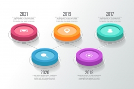 五彩的圆形年份图标下载