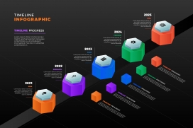 立体六边形图标时间轴素材下载