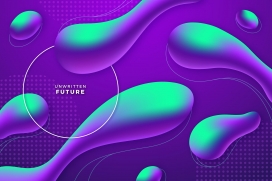 紫绿水滴液体流体素材下载