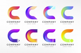 炫彩立体字母C标志LOGO素材下载