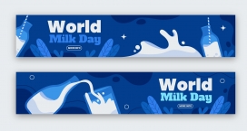 蓝色时尚牛奶广告素材下载