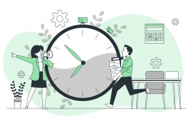 抢时间搬运文件的卡通素材下载