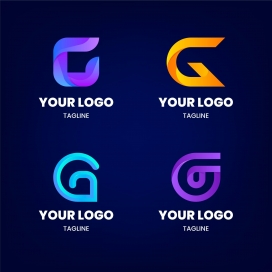 时尚五彩字母G演变标志素材下载