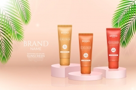 橘黄红洗面奶素材下载