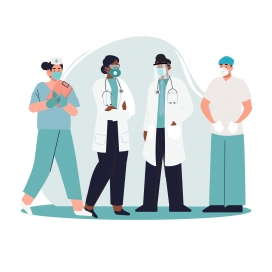 卡通聊天的医生素材下载