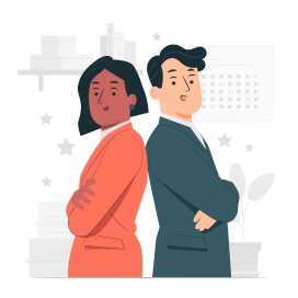 卡通背靠背素材下载