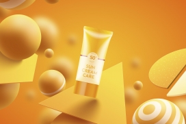 时尚黄颜色洗面奶素材下载