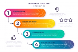 五彩长条状数字步骤素材下载