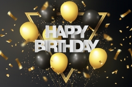 黑黄氢气球素材下载