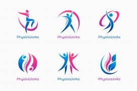 时尚红蓝简洁奥运会体育运动标志logo素材下载