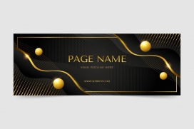金色打孔横幅海报素材下载