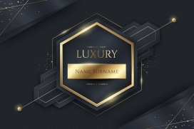 质感金色六边形线条海报素材下载