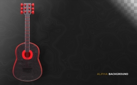 红色电吉他乐器素材下载