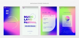 紫蓝绿渐变海报素材下载