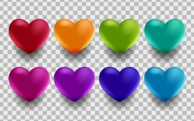 多彩立体的爱心素材下载