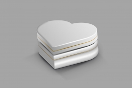 灰白色心型首饰盒素材下载