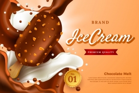 巧克力牛奶冰淇淋冰棒素材下载