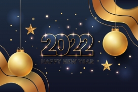 金色2022镂空立体圣诞节素材下载