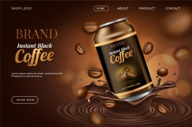 咖啡色咖啡饮料海报素材下载