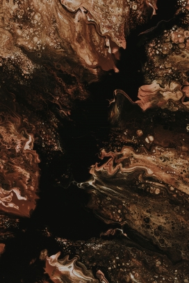 金色液体花纹图