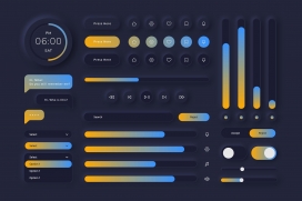 绿黄按钮播放器图表素材下载