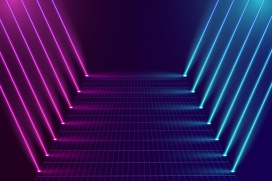 蓝紫条状霓虹灯素材下载