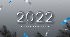 2022银灰色立体跨年字体素材下载