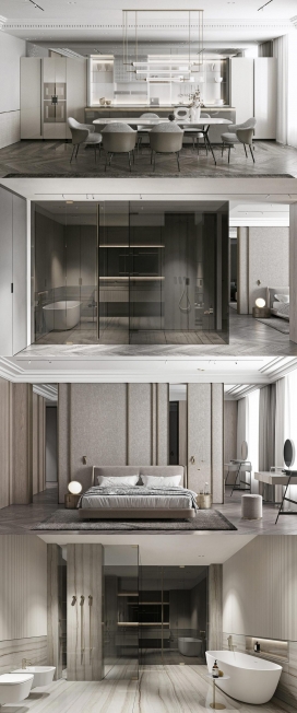 塑造现代灰色阴影内饰的空间设计