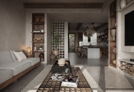 具有植物美乡村游牧室内设计