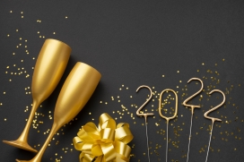 2022金色酒杯礼花字体