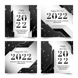时尚黑白2022跨年字卡片素材下载