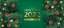 2022绿色松果圣诞节新年素材下载