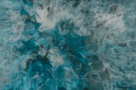 蓝色液体花纹褶皱抽象图